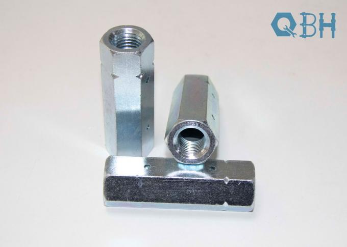 DIN6334  Long perforated nut Ellongated Hexagon Coupling Nuts height M6-M36 Zinc/D.H.G YZP BLACK 1