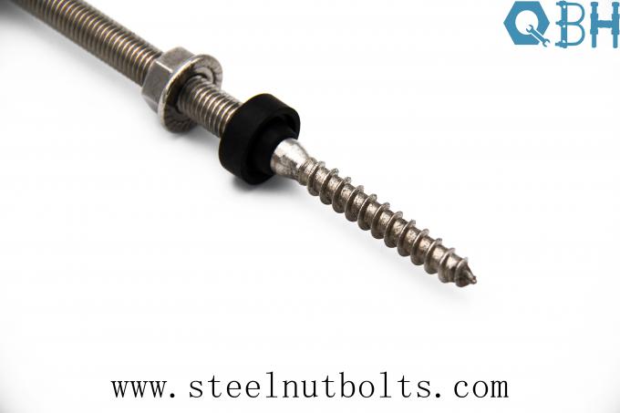 Stainless Steel 304 Double Ended Dowel Screws With EPDM Flange Nut 1