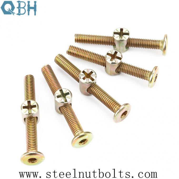 DIN Length 50mm M6 Carbon Steel Connector Bolts  with nuts For Furniture 0