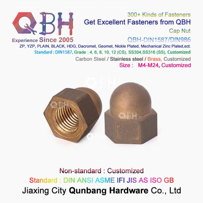 QBH M4-M24 Brass Copper Hex Protection Domed Cover Cap Acorn Nut Car Auto Parts 1