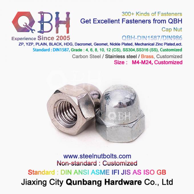 QBH Cold Forging Cl 4/6/8/10/12 Carbon Stainless Steel Domed Cover Cap Acorn Locked Nut Auto Car Fasteners 0
