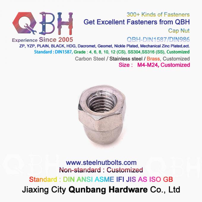 QBH Cold Forging Cl 4/6/8/10/12 Carbon Stainless Steel Domed Cover Cap Acorn Locked Nut Auto Car Fasteners 4