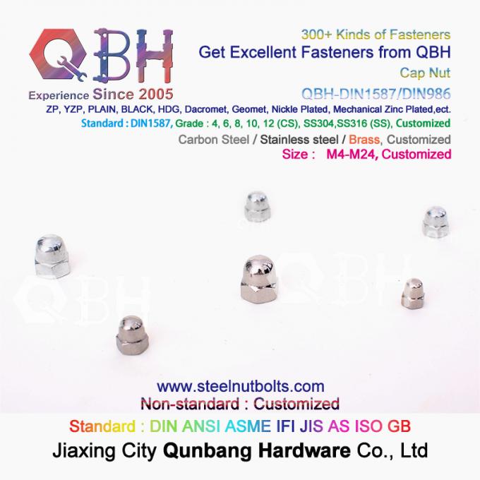 QBH Cold Forging Cl 4/6/8/10/12 Carbon Stainless Steel Domed Cover Cap Acorn Locked Nut Auto Car Fasteners 6