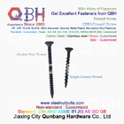 QBH 3.5*25 Black Phosphating Drywall Self-Tapping Bugle Head Double/Single Threaded Carbon Steel Dry Wall Screws