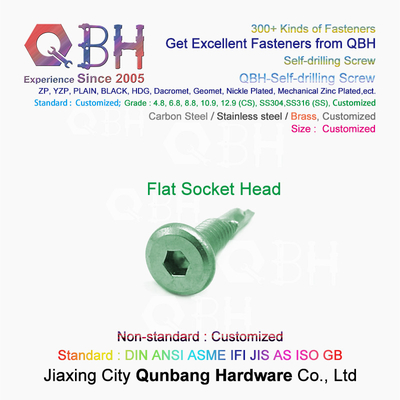 QBH Color Zinc Plated Hex Socket Groove Big Flat Head Self-Drilling Screw