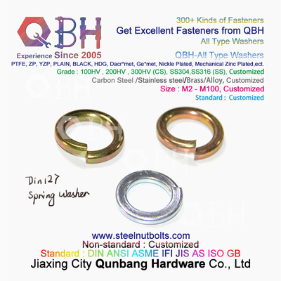 QBH DIN127 F959 DIN434 DIN436 NFE25-511 Spring Taper Grounding Serrated Double Fold Self Lock Locking Washers