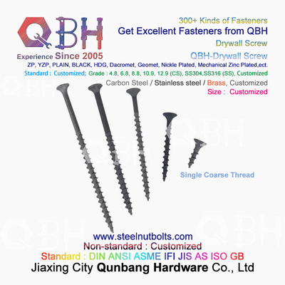 3.5*25 Black Phosphating Drywall Self-Tapping Bugle Head Double/Single Threaded Carbon Steel Dry Wall Screws
