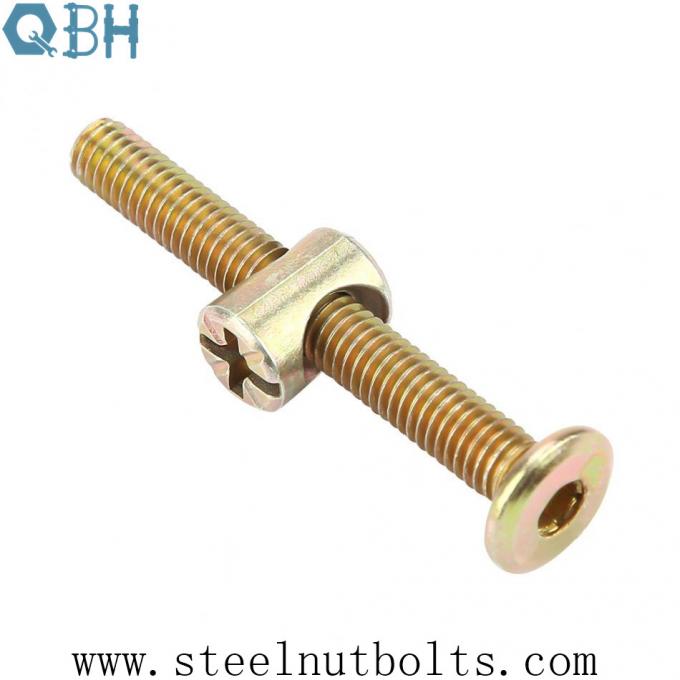DIN Length 50mm M6 Carbon Steel Connector Bolts  with nuts For Furniture 1