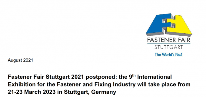 latest company news about Notice about the postponement of the Stuttgart Fastener Exhibition  0