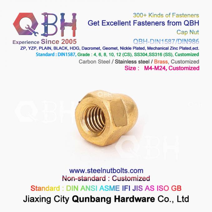 QBH M4-M24 Brass Copper Hex Protection Domed Cover Cap Acorn Nut Car Auto Parts 5