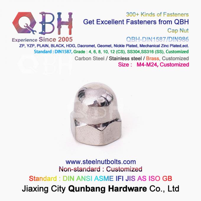QBH Cold Forging Cl 4/6/8/10/12 Carbon Stainless Steel Domed Cover Cap Acorn Locked Nut Auto Car Fasteners 2