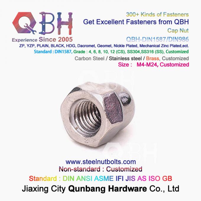 QBH Cold Forging Cl 4/6/8/10/12 Carbon Stainless Steel Domed Cover Cap Acorn Locked Nut Auto Car Fasteners 3