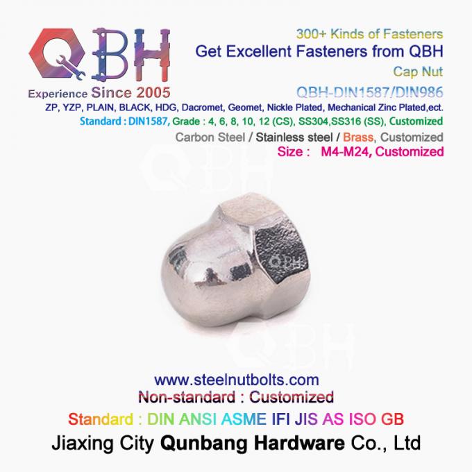 QBH Cold Forging Cl 4/6/8/10/12 Carbon Stainless Steel Domed Cover Cap Acorn Locked Nut Auto Car Fasteners 5