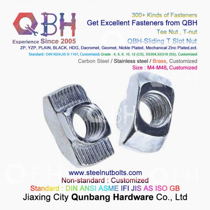 QBH 4040 Series Industrial Aluminum Frame Structures T Hammer Type T-Slot Nut Sliding T-Nuts 1