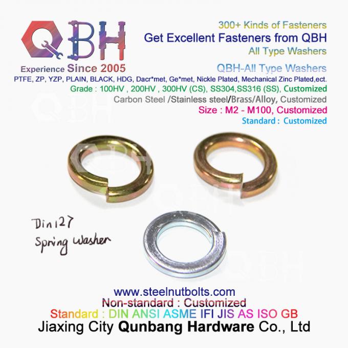 QBH DIN127 F959 DIN434 DIN436 NFE25-511 Spring Taper Grounding Serrated Double Fold Self Lock Locking Washers 5