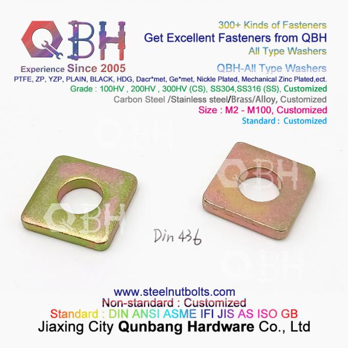 QBH DIN125 DIN127 F436 F436M F959 F959M DIN434 DIN436 NFE25-511 All-Type Flat Spring Tapered Toothed Round Square Washer 6