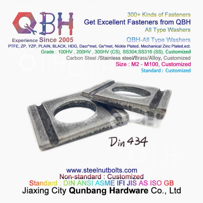 QBH DIN127 F959 DIN434 DIN436 NFE25-511 Spring Taper Grounding Serrated Double Fold Self Lock Locking Washers 6