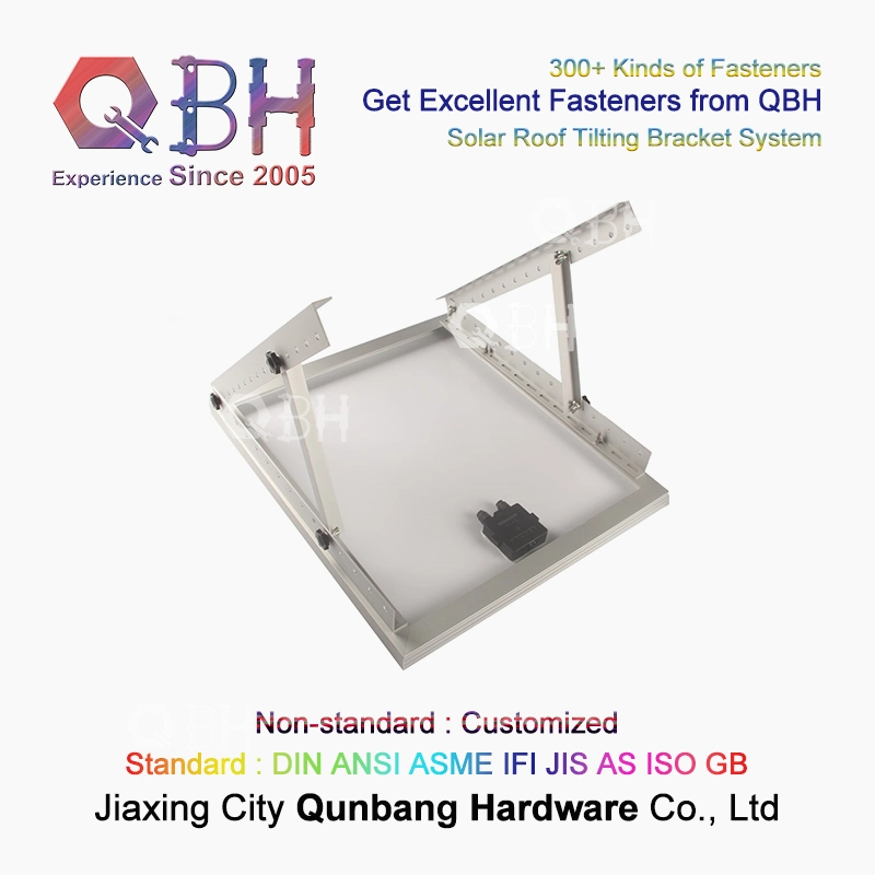 Qbh Customized Civil Commercial Industrial Solar Power Energy System Object Roofing Roof Sloping Tilting Mounting Bracket Rack Stand for Photovoltaic PV Panel