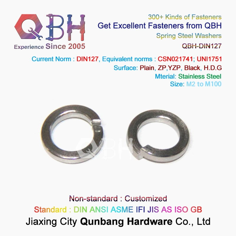10%off Qbh DIN 127 a B High Quality Zp Yzp Black HDG Zinc Carbon Stainless Steel ASTM F436m Flat Plain / Spring Washer