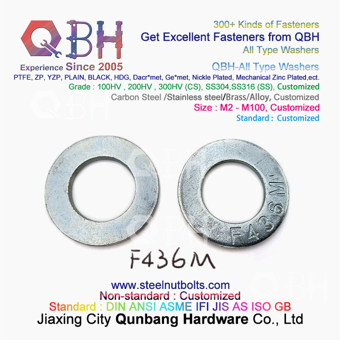 QBH DIN125 DIN127 F436 F436M F959 F959M DIN434 DIN436 NFE25-511 All-Type Flat Spring Tapered Toothed Round Square Washer 4
