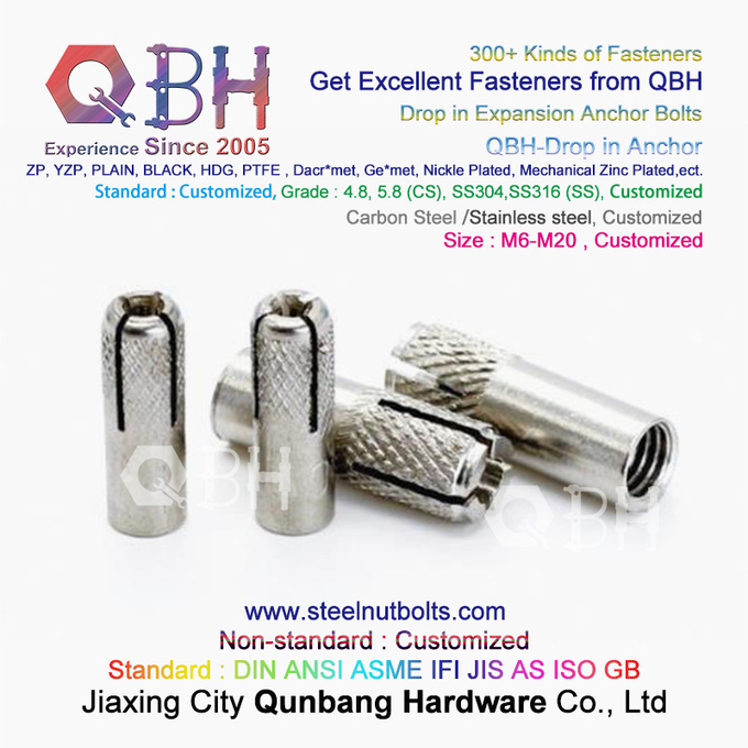 QBH GB /T 22795 (NP) - 2008 M6-M20 SS304 SS316 Stainless Steel Drop In Expansion Anchor 3