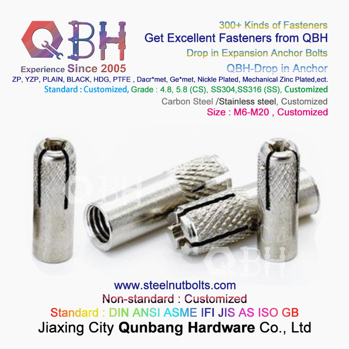 QBH GB /T 22795 (NP) - 2008 M6-M20 SS304 SS316 Stainless Steel Drop In Expansion Anchor 2