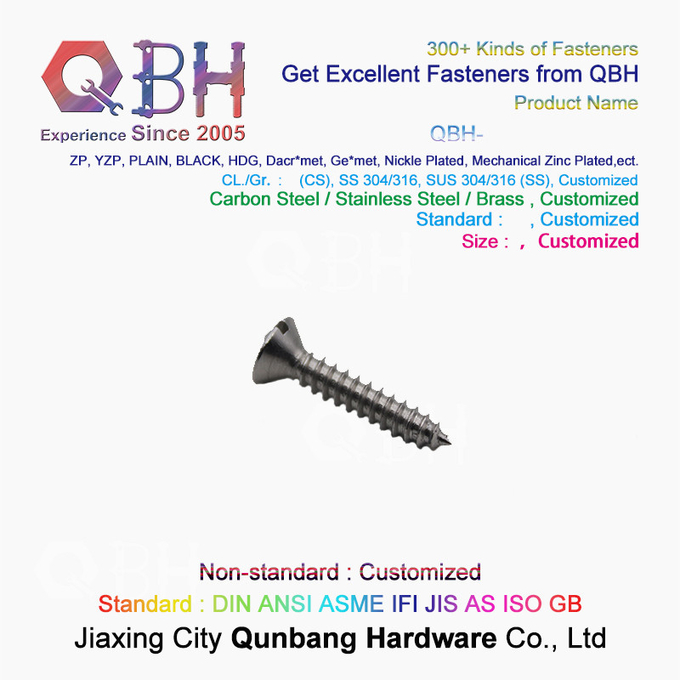 Self Tapping Cross Countersunk Head Screws M3-M5 304 Stainless Steel 5