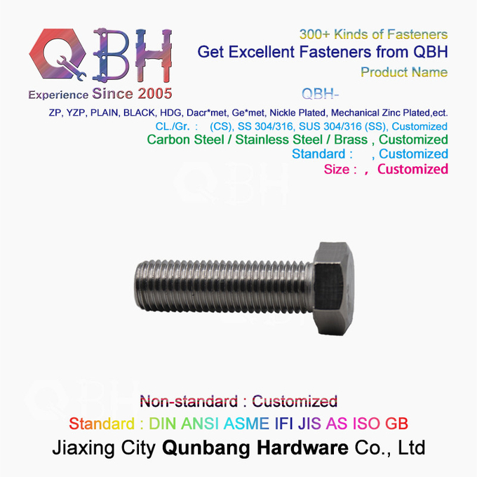ANSI 304 Stainless Steel Hex Bolt M3 - M20 Size Customized specifications 2