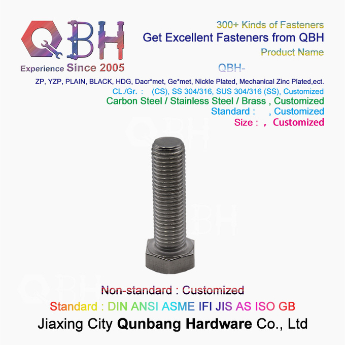 ANSI 304 Stainless Steel Hex Bolt M3 - M20 Size Customized specifications 3