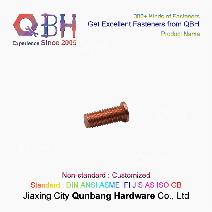 Copper Plated Welding M3 Stainless Steel Hex Head Bolts Din hex flange bolt 2