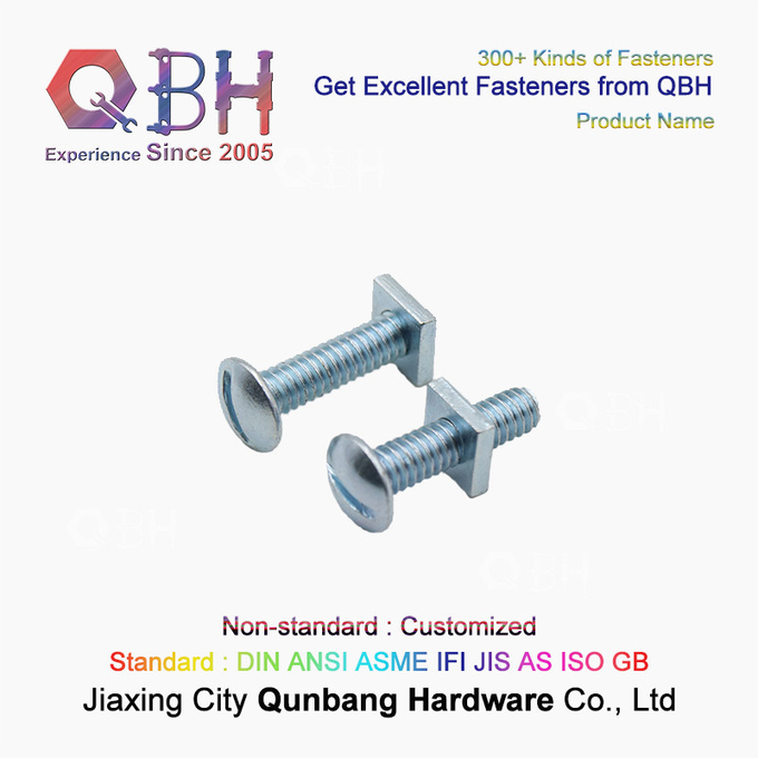 Carbon steel galvanized Anglo - American half - round head square neck bolts 1/4 4