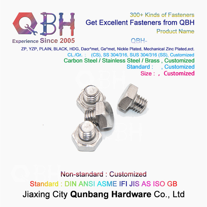 304 316 Stainless Steel Din933 Hexagon Bolt Screws Customized Specification 0