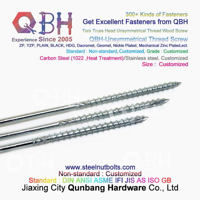 QBH Round Washer Truss Head Torx Carbon Steel Unsymmetrical Thread Wood Screw 2